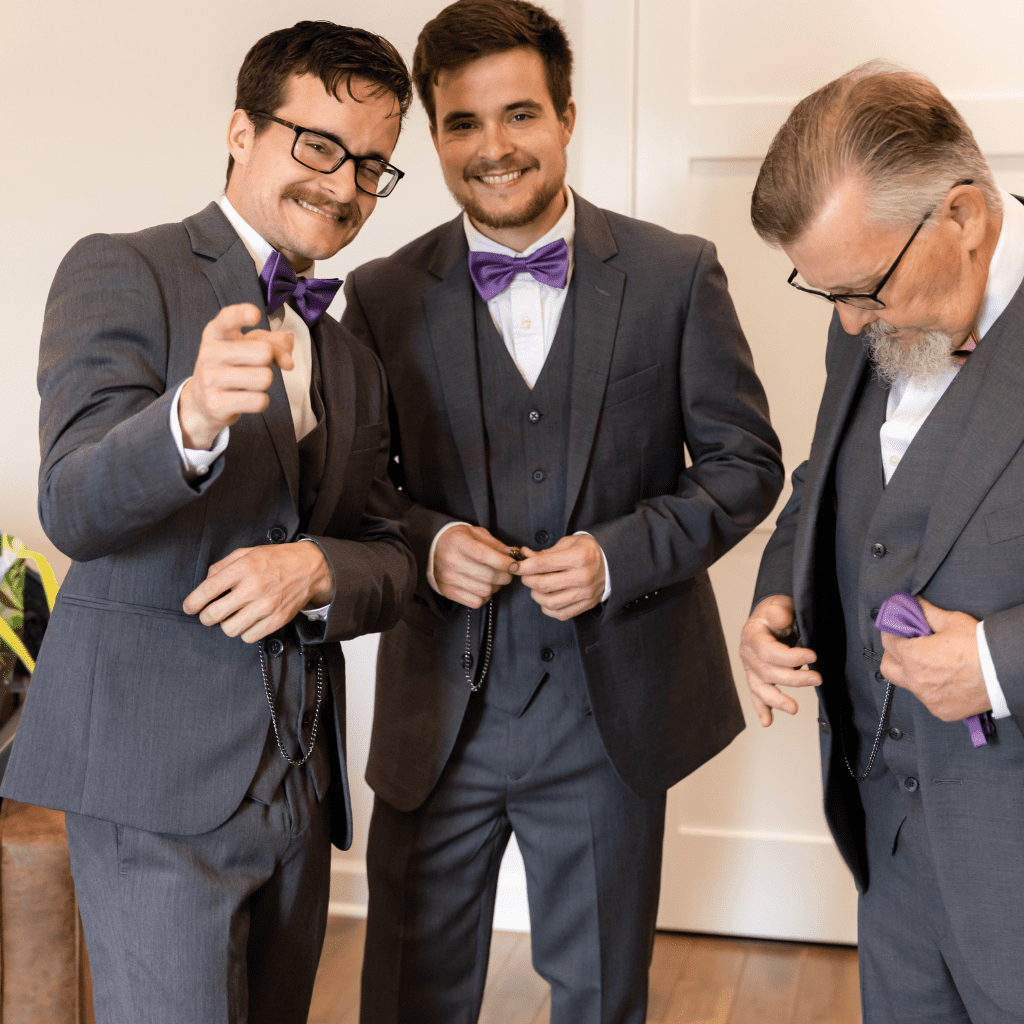 Groomsmen getting ready at Gallatin wedding venue