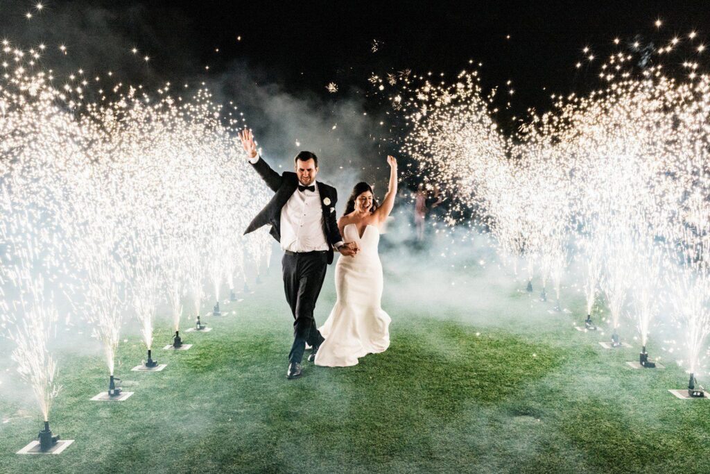 Newlyweds exit wedding under fireworks at Gallatin estate