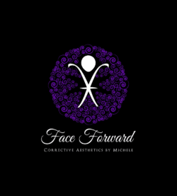 Face Forward logo with purple swirl circle and white figure on black background