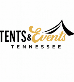 Tents & Events Tennessee black and gold logo