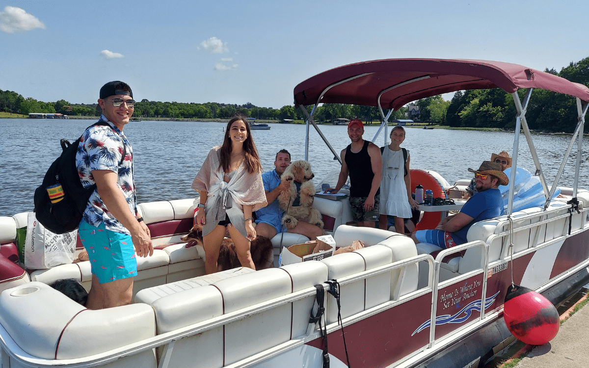 Boats on Old Hickory Lake during a sunny summer day near Nashville