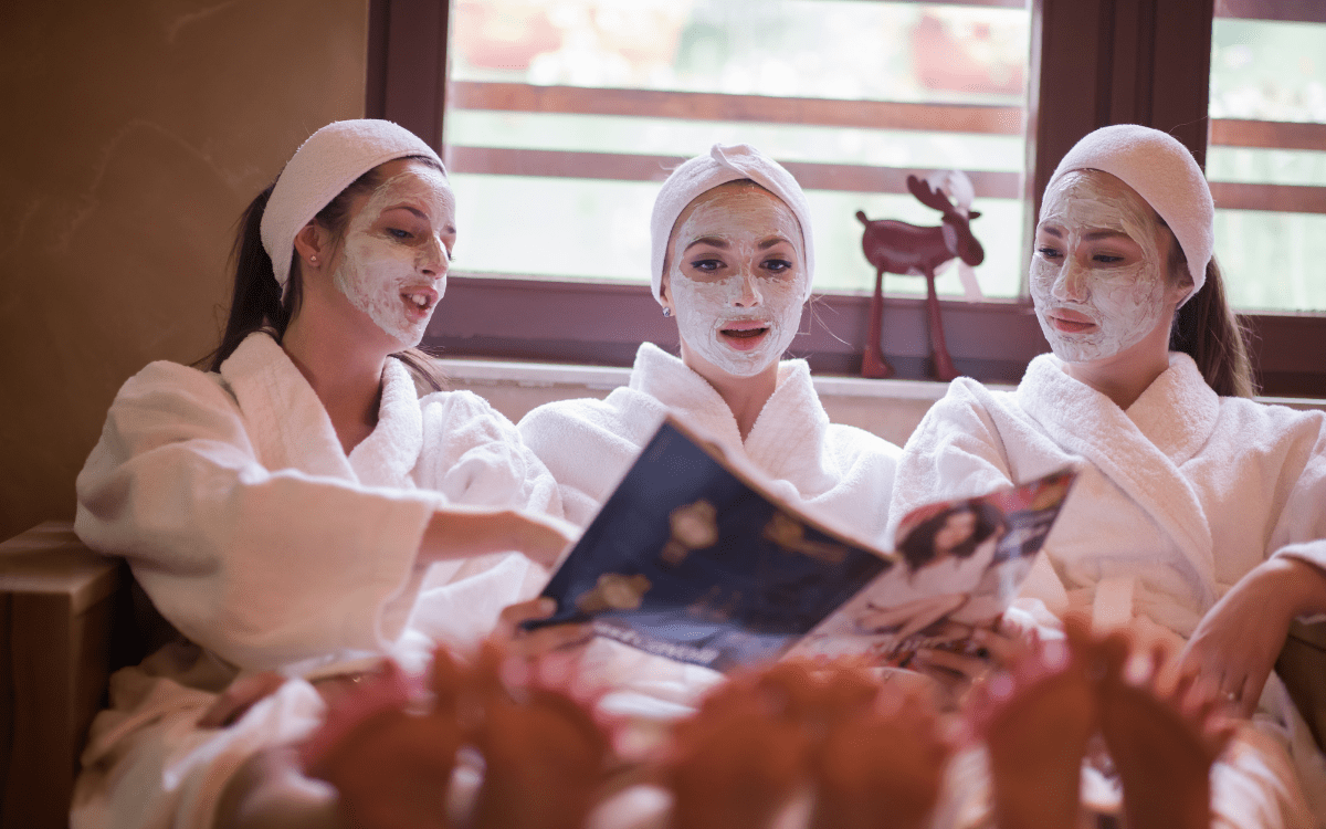 Bridesmaids enjoying a spa day