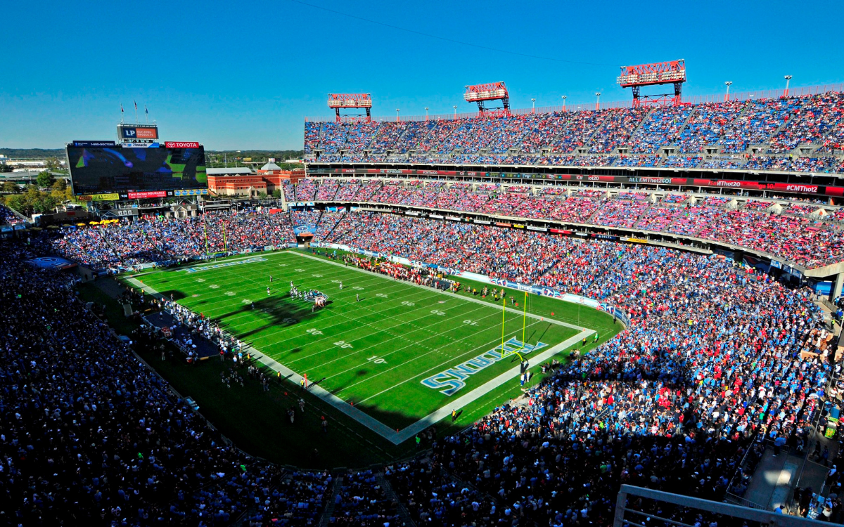 Fans at Nissan Stadium during a Tennessee Titans fall game
