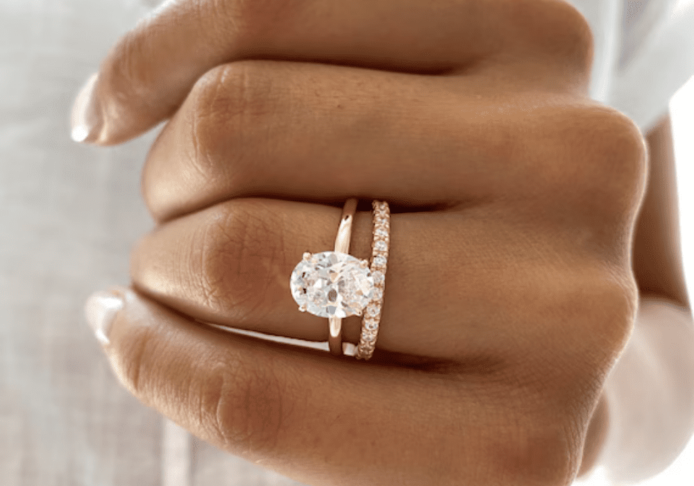 Rose gold engagement ring band