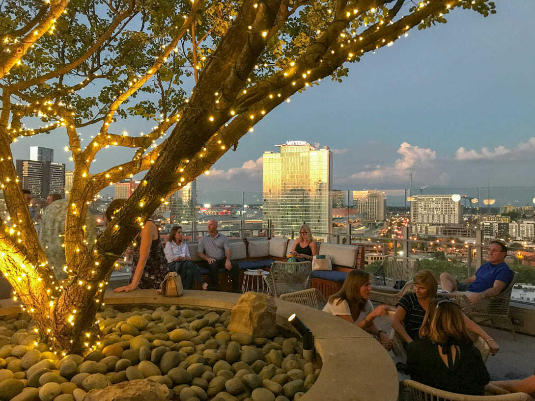 LA Jackson rooftop bar in Nashville with skyline views