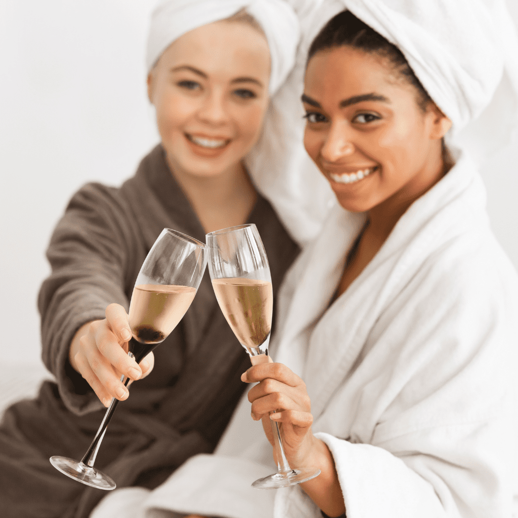 Bridesmaids enjoying a relaxing spa morning during a Nashville bachelorette weekend
