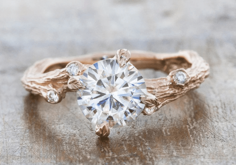 Bold fashion-forward engagement ring with unique design