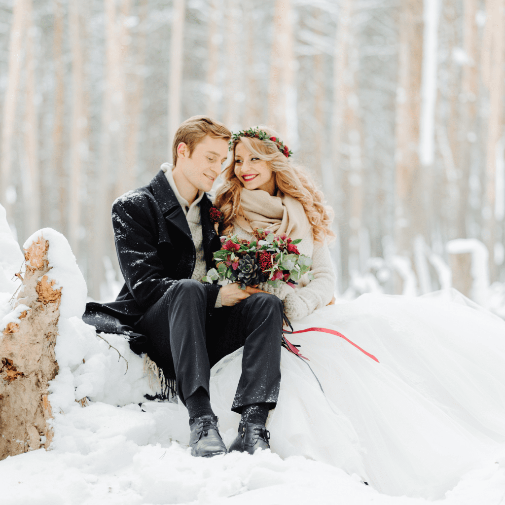 Elegant winter wedding at Grahams Estate in Gallatin, TN with candlelight and soft white décor