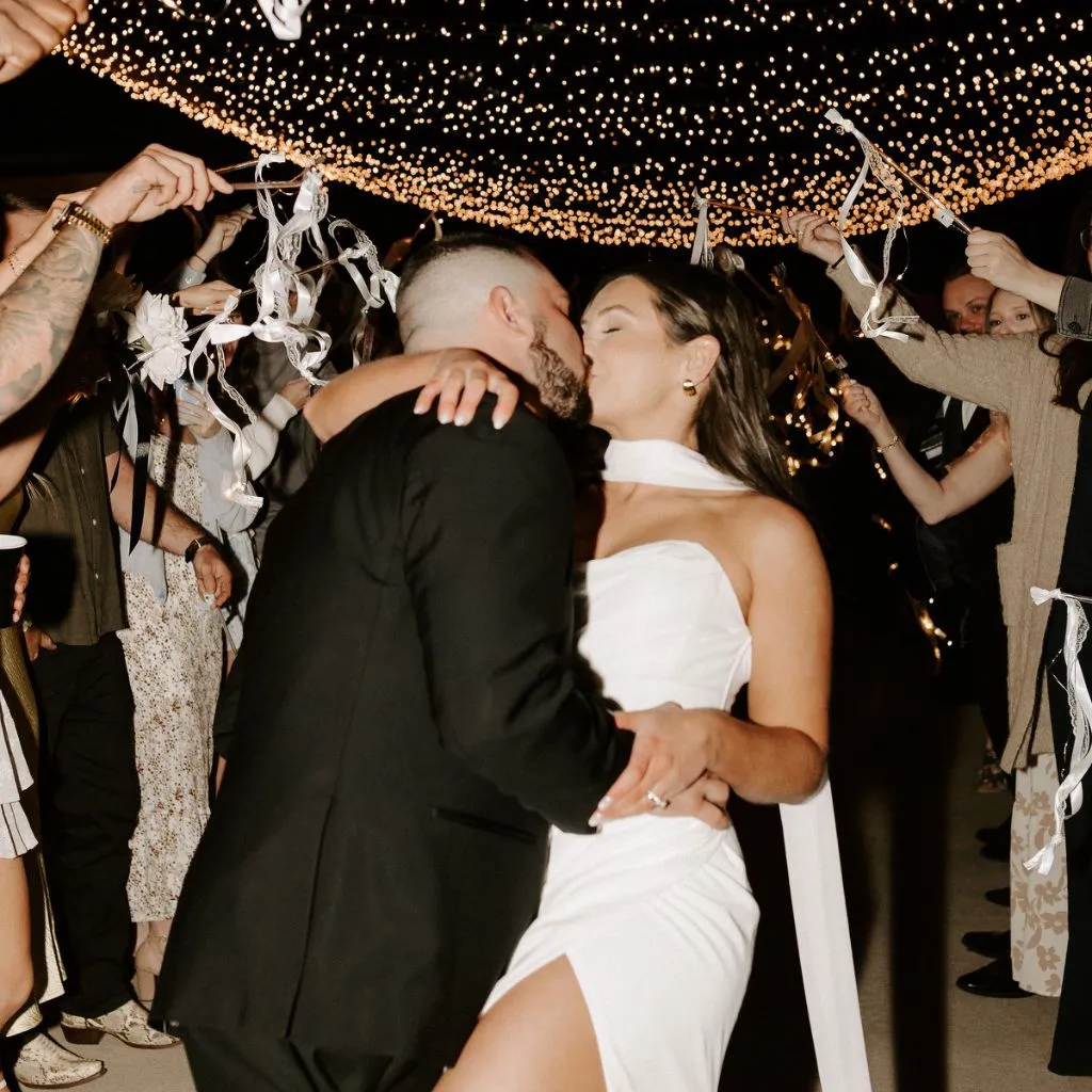Wedding Sparkler Send-Off Kiss at Grahams Estate