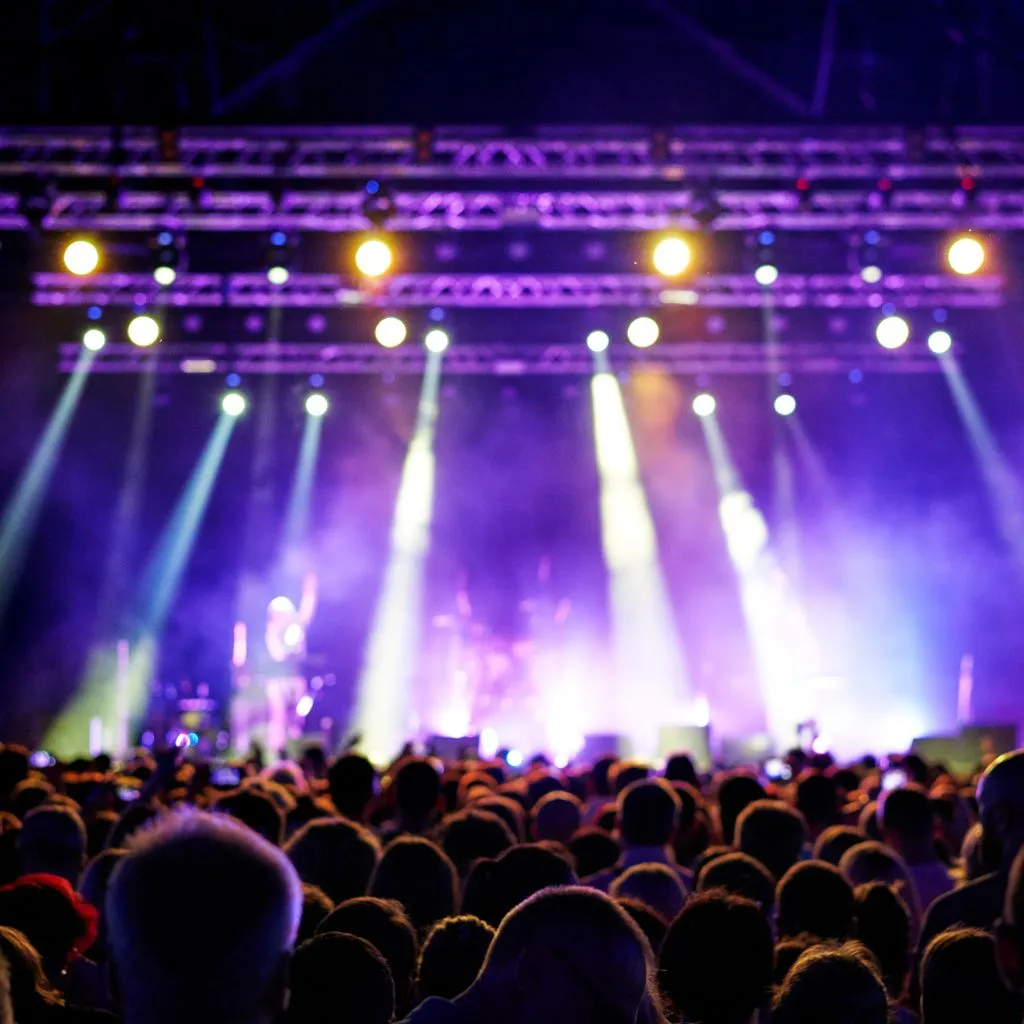 Nashville crowd enjoying a summer concert at Ascend Amphitheater along the riverfront