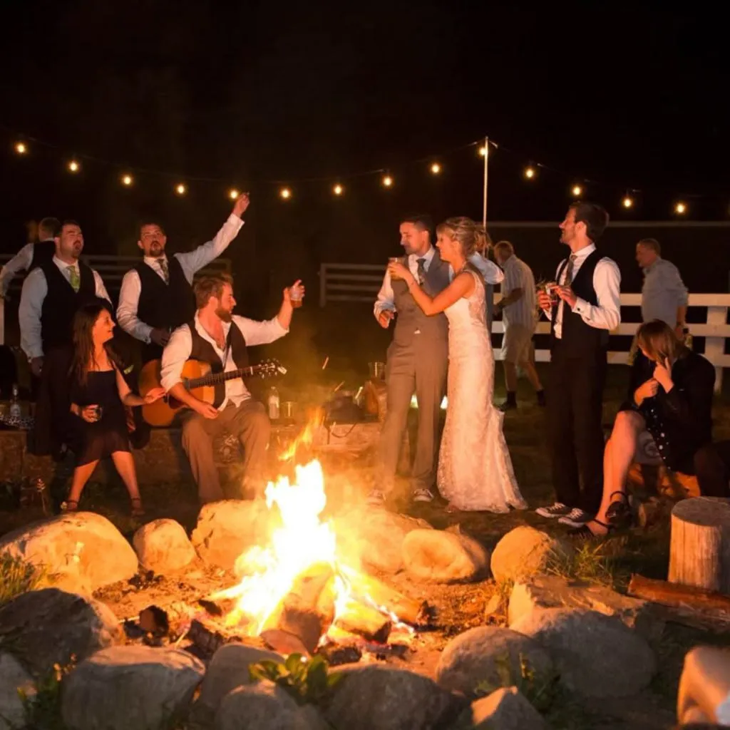 Small wedding reception with elegant seating and personal touches at Grahams Estate