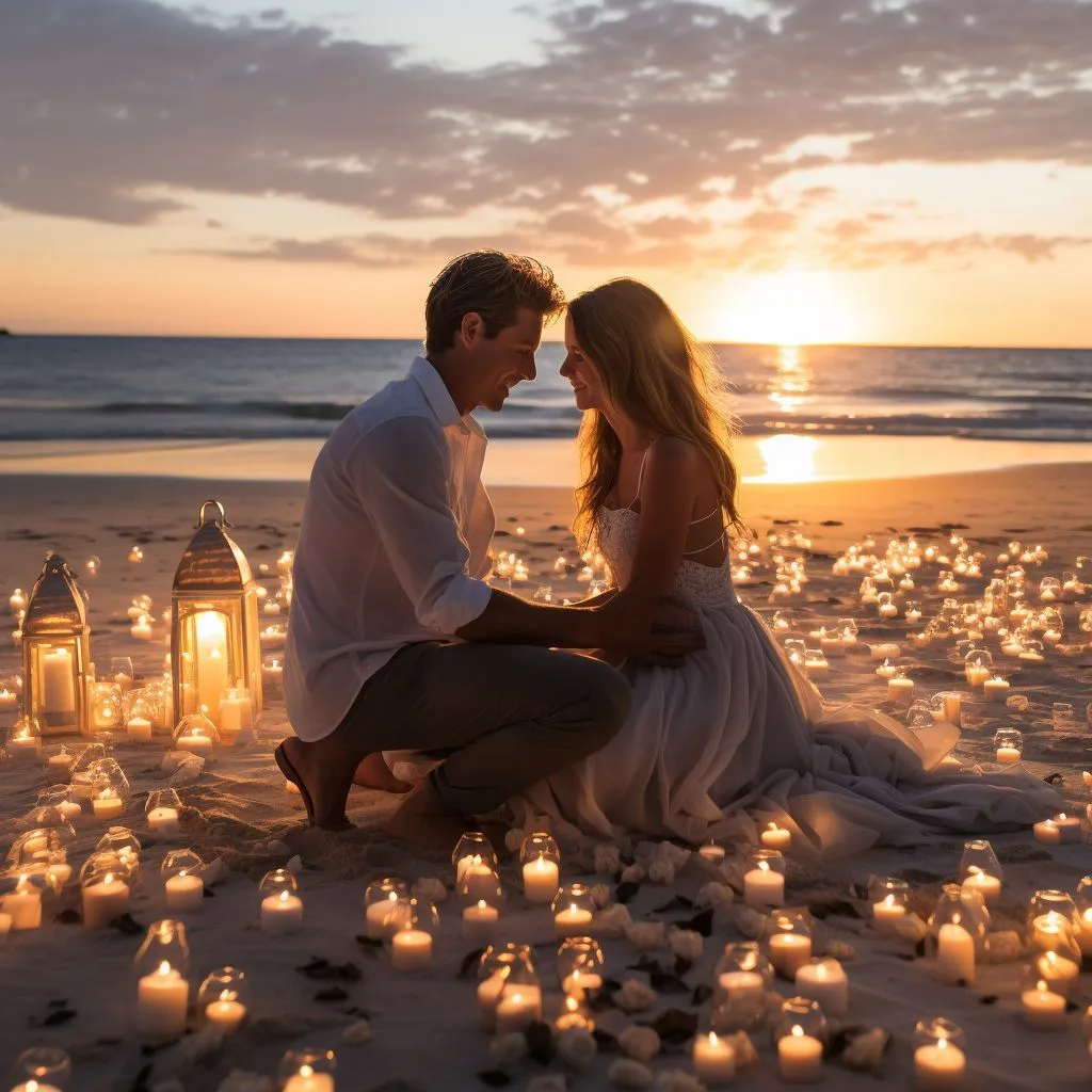Coastal wedding reception setup with simple elegant tablescape overlooking the ocean