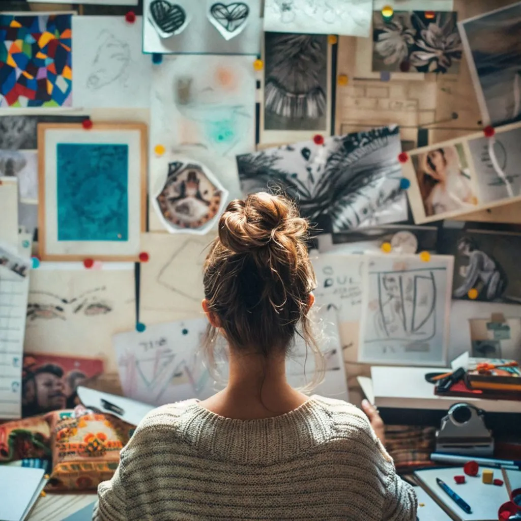 Wedding planning inspiration board pinned with photos