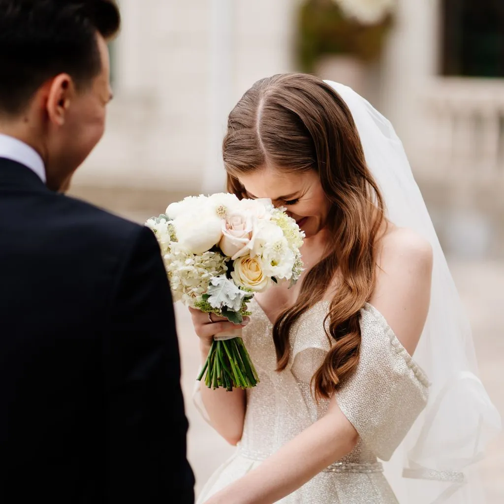 Couple exchanging emotional vows at a wedding venue in Gallatin TN